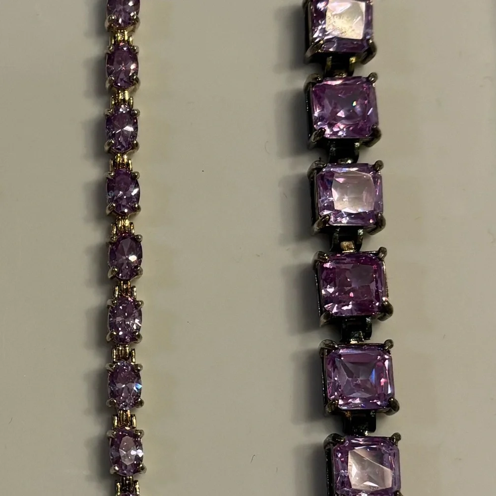 Sterling Silver .925 Lavender Amethyst CZ Tennis Bracelet – 7